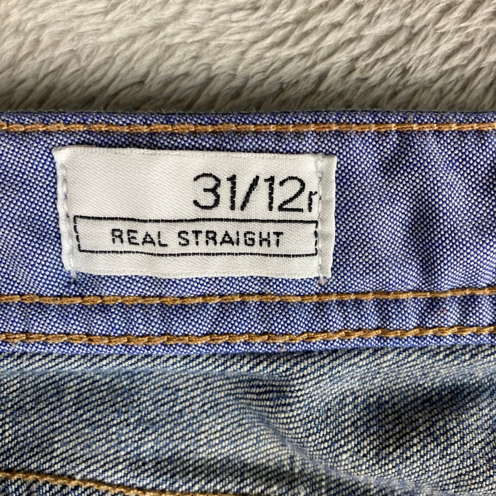 Gap 1969 Real Straight Jeans Womens 31/12r Medium Wash Blue Denim Stretch 34x32 - Picture 13 of 15